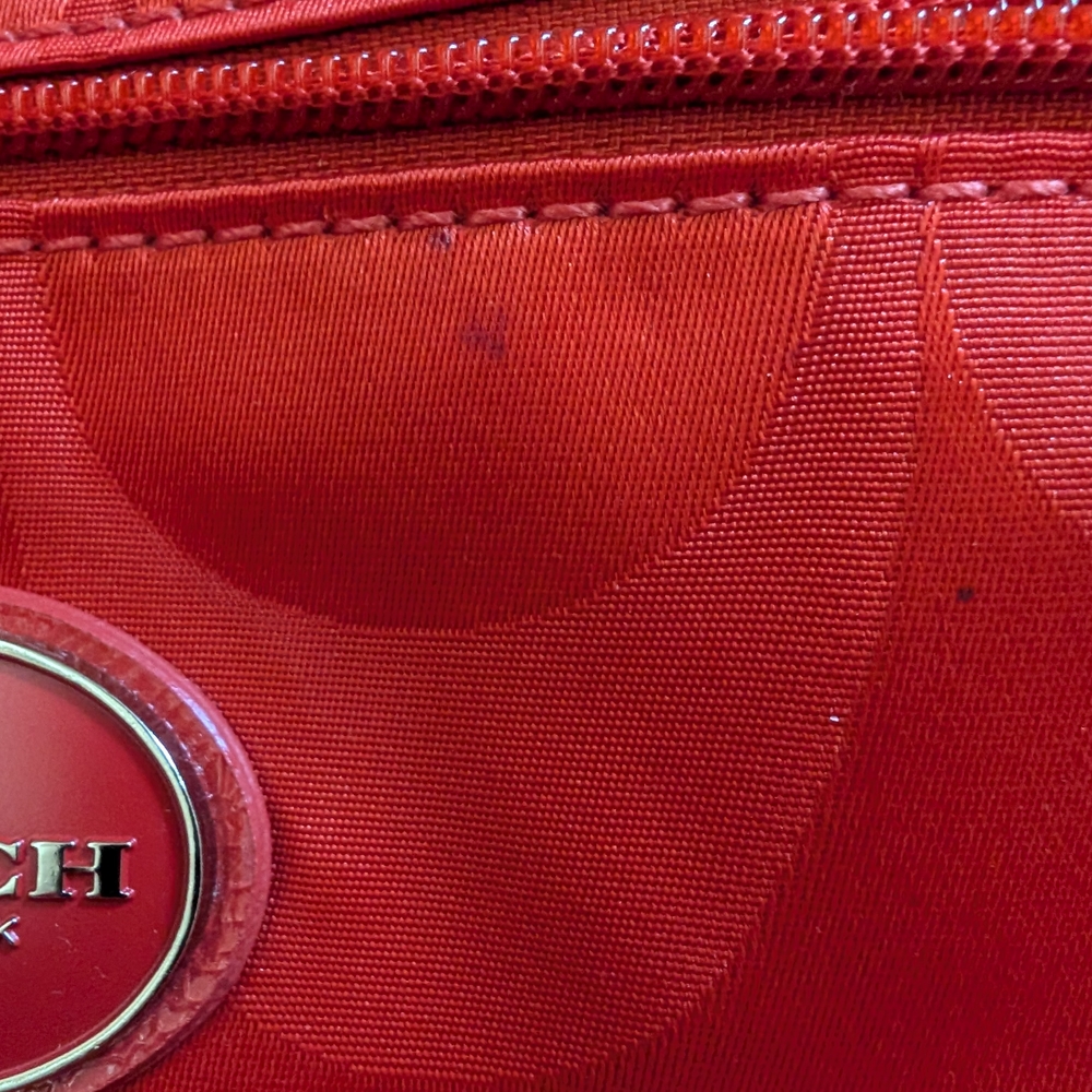 Coach Getaway Signature Nylon File Messenger Crossbody Bag Red/Orange F77408 - Picture 5 of 13